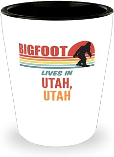 Bigfoot, Bigfoot Lives In Utah Utah Alcohol Shot Glass 1.5oz