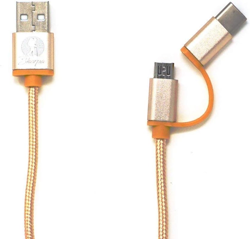 Android and Type C Charging Cable (2 in 1) - Compatible with New Samsung Model, GO PRO and Many Other Type C Android Devices