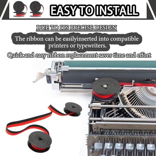 YUJUVI Farbband Schreibmaschine Farbband für DIN 2103 Schreibmaschinenband mit Olivetti GR4-4Stk Schwarz/Rot Hochwertiges Farbband für klare und präzise Druckergebnisse