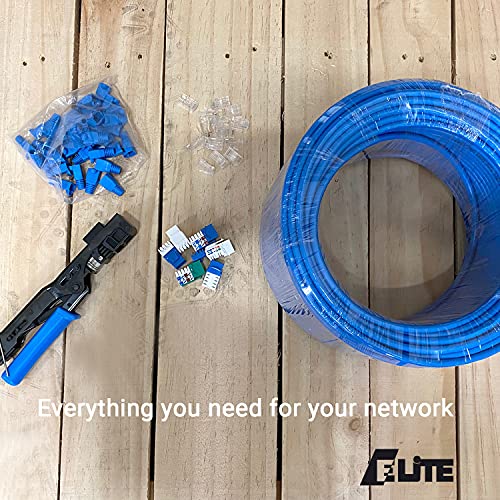 Elite 250ft. Cat6e Plenum (CMP) Unshielded, 600MHz, 23AWG, Solid Bare Copper, Higher dB, UL Listed, ETL Listed (Blue)