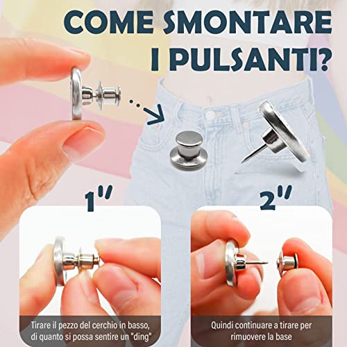 30 Pezzi Bottoni Rimovibili Jeans, Bottoni per