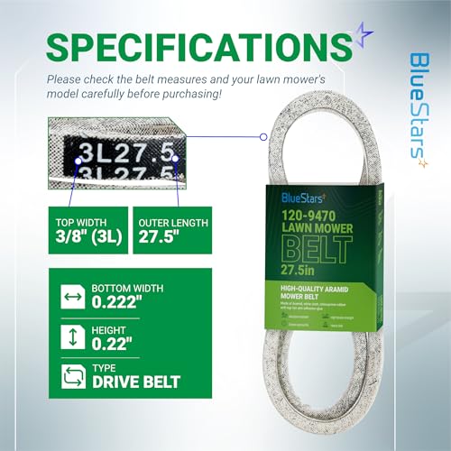 Image of BlueStars 120-9470 Drive Belt for Toro TimeMaster | Aramid Cord | 27.5in