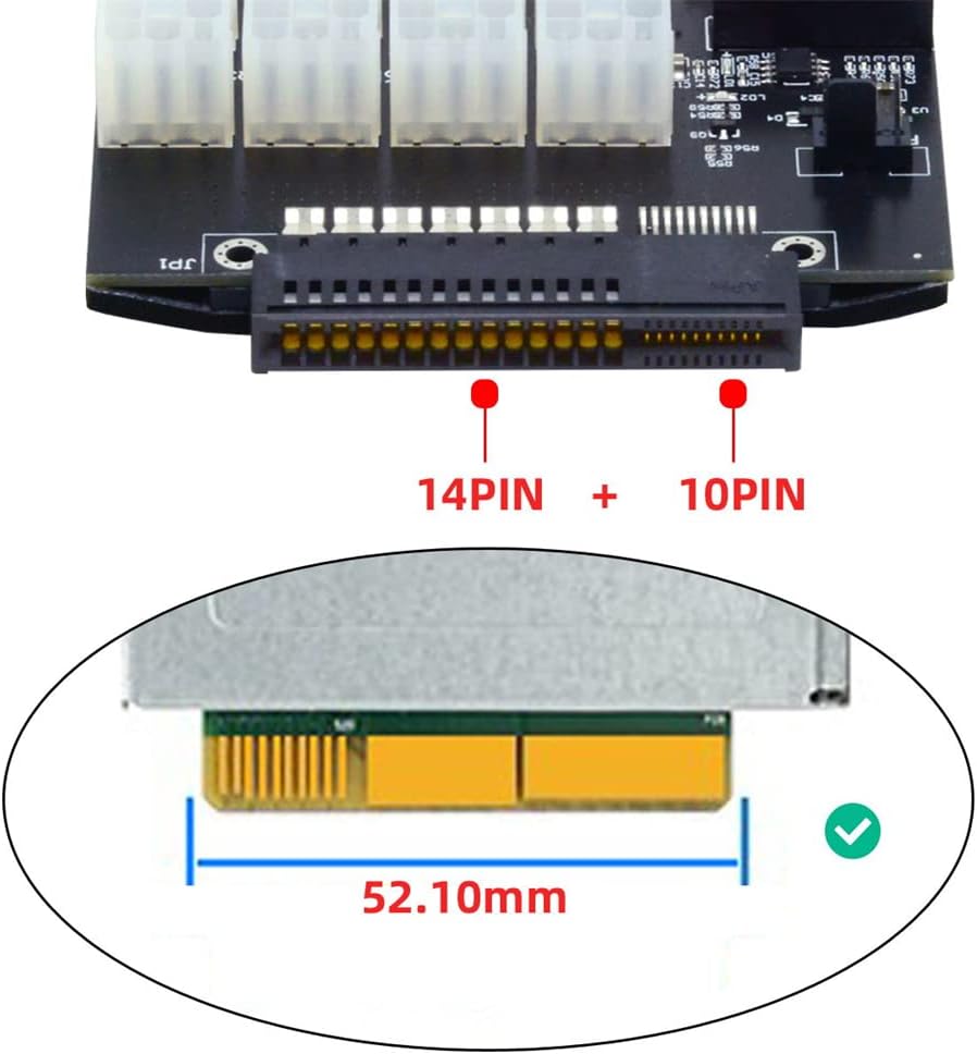 NFHK Flex Slot Server Power Board 14+10Pin to 16x6Pin Power Supply Board for CHIA ETH BTC Mining Miner