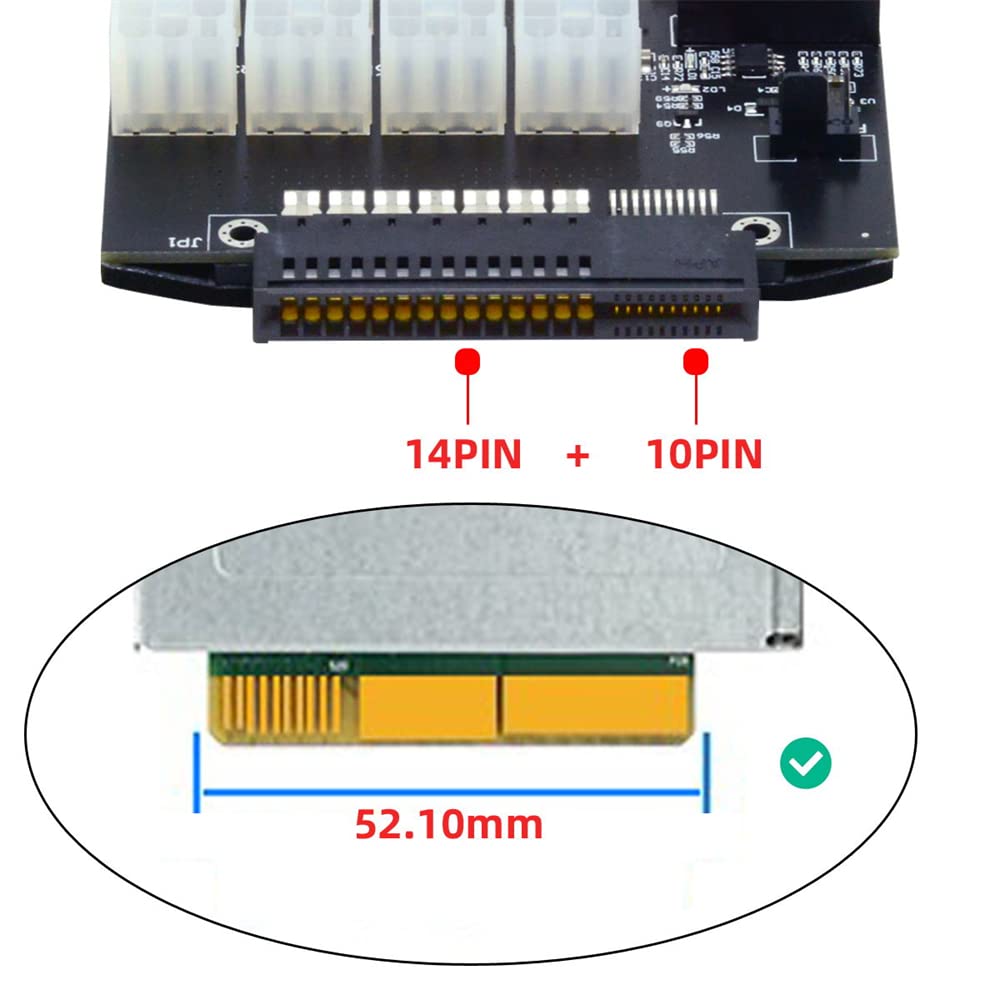 Flex Slot Server Power Board 14+10Pin a 16x6Pin Power Supply Board para CHIA ETH BTC Miner