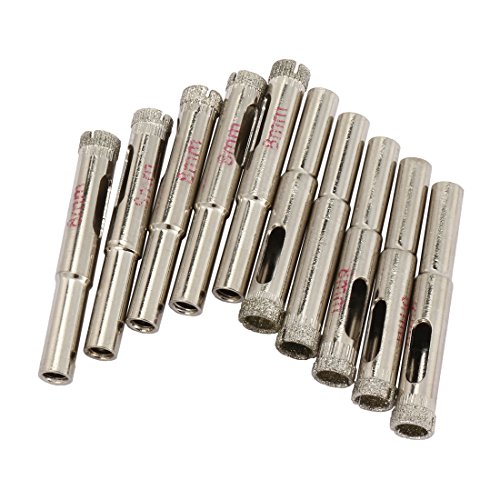 Brocas diamantadas para vidrio 8 mm 10 piezas miniatura 2