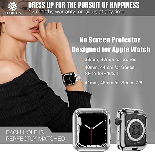 Top4Cus 38Mm Cover Environmental Soft Flexible Tpu Anti-Scratch Lightweight Protective 38Mm Iwatch Case Compatible With Apple Watch Series 8/7 Series 6/Se/5/4 Series 3/2/1 - Silver #TOP1