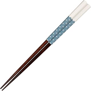 Sunlife H-06713 Chopsticks Dishwasher-Safe, Adult, Long, Cute, 8.9 inches (22.5 cm), Creamy, Natural Wood, Blue, Made in Japan