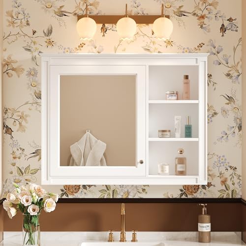 Virubi 36 Inch Wall Mounted Medicine Cabinet with Mirror, Bathroom