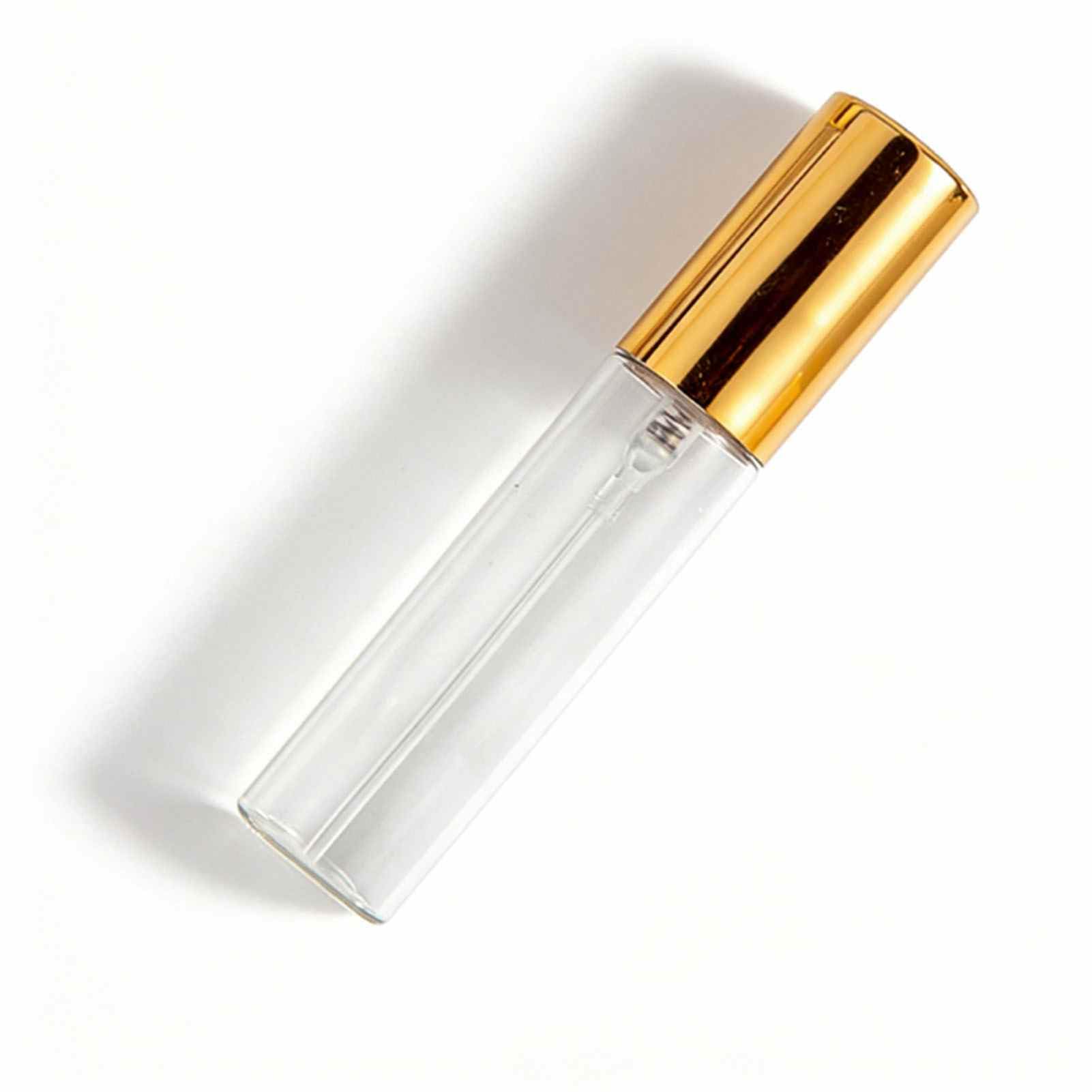 Flaconi spray portatili per profumi, in vetro, da 10 ml, per viaggi, 50 pezzi, erogatori di nebbia fine, mini formato per profumi, oli essenziali, in uscita (oro)