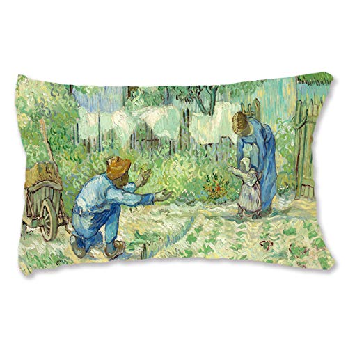 BONNIU Funda Cojin Decorativa Cremallera 50X90 cm Protectores Almohada Terciopelo Humanas Art Tamaño King - Van Gogh - Los Primeros Pasos Después De Mijo VG011