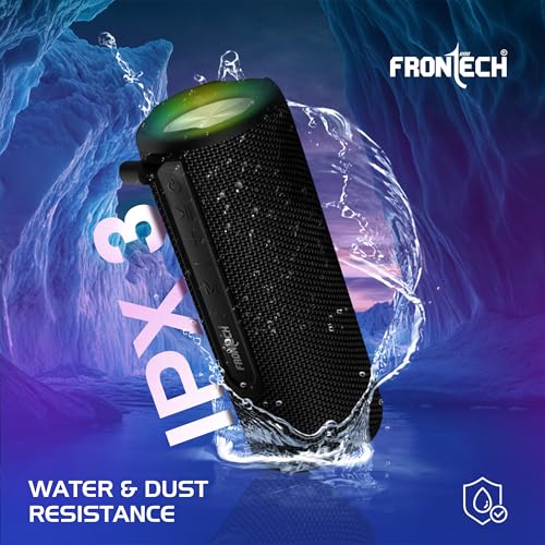 Image of Frontech Multimedia Bluetooth Speaker | 18W Stereo Sound | Dual 52mm Drivers | RGB Lights | TWS Support | FM, USB, TF & AUX | IPX3 Water & Dust Resistant | Type-C | 1800mAh | 1 Year Warranty (SW-0249)
