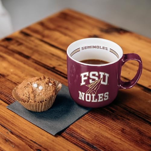 Image of Logo Brands NCAA Florida State Seminoles 15 oz Stripe Coffee Mug - Vintage Team Logo, Inside Print & Stripes, Microwave & Dishwasher Safe- Great Gift For Fans & Alumni