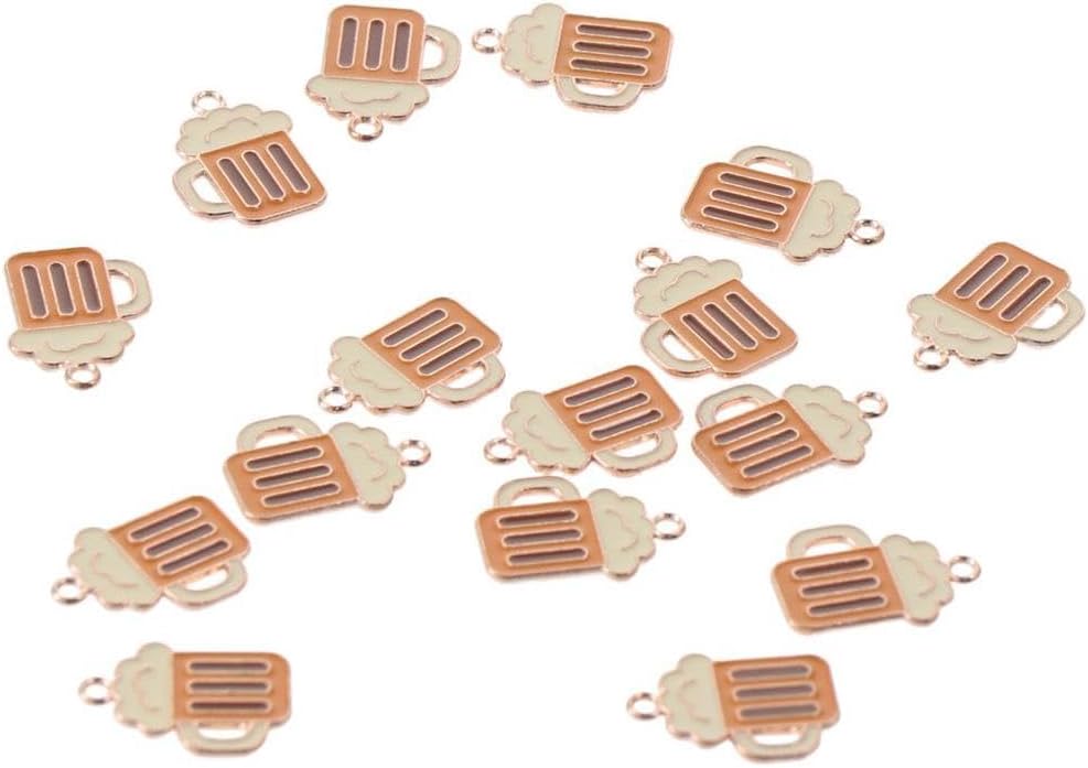 30Pcs Enamel Cup of Beer Dangle Charms Pendants Alloy Drink Shape Pendant Charm Keychain Dangle Decoration for DIY Jewelry Making Necklace Bracelet Earring Craft - Image 5