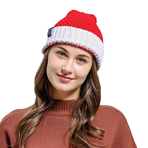 UMBWORLD Gorro de Natal gorro de tricô de inverno chapéu de Papai Noel para mulheres, homens, adulto