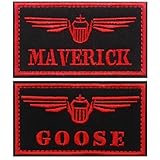 Goose & Maverick Funny Embroidered Patch Stickers with 3.8'x2.2' Hook and Loop Embroidered Applique for Shirts Backpacks Hats Jackets