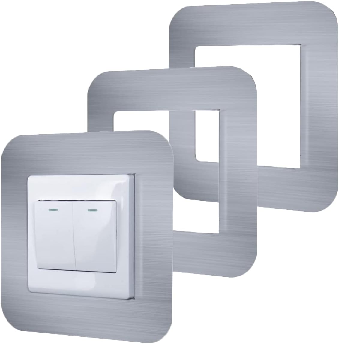 3 Pcs Switch Surround Frame Square Light Switch Cover Sticker Plug