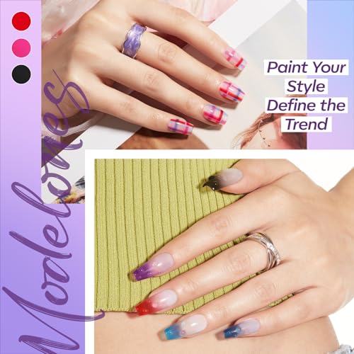 Image of modelones Gel Nail Polish Set Jelly 6Colors Red Pink Blue