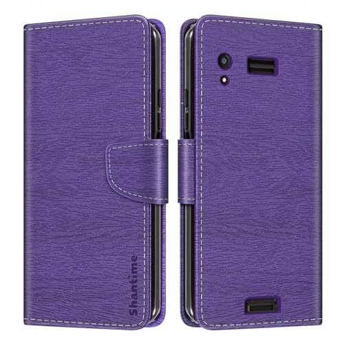 Image of Shantime Leather Wallet Case Compatible with Zebra TC26, Colorful Flip Cover with Card Holders Magnetic Closure Full Protection Shell(Purple)