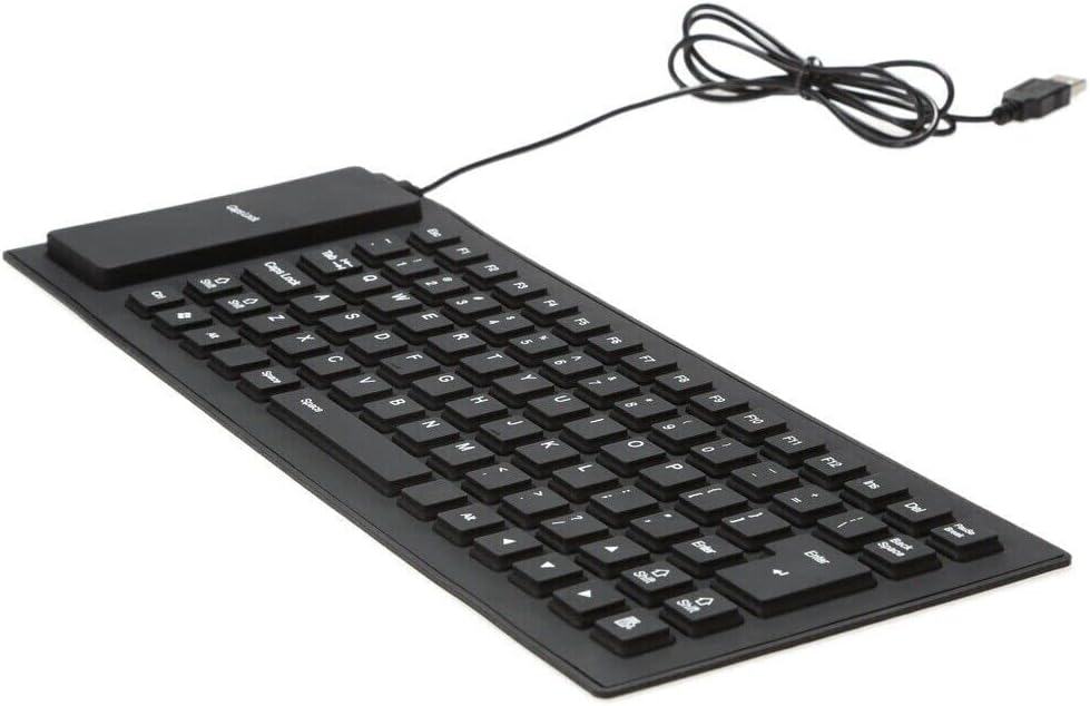 Waterproof Silicone Keyboard Foldable Flexible USB Dustproof DirtProof Full Size