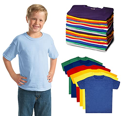 BILLIONHATS 12 Pack Kids Cotton Tshirts Bulk, Wholesale Unisex Children Tees, Lightweight Tshirt Packs for Boys Girls4
