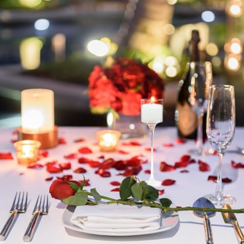 Image of White Votive Candles, 9 Packs Small Unscented 1.5 Inch Diameter Wax Candles for Christmas Valentine's Day Wedding, Party, Table, Holiday & Home Decoration - 8 Hours Burn Time (1.5 inch W x 1.25 inch H)