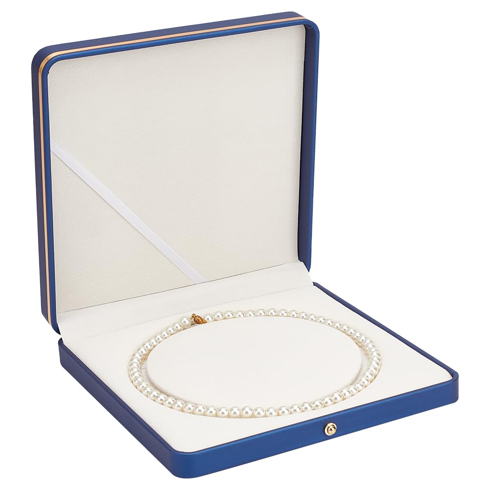 Scatola In Velluto Blu Reale Per Collane | 7x10x4 Cm | Elegante Portagioie Con Inserti In Schiuma | Regalo Per Anniversari E Compleanni