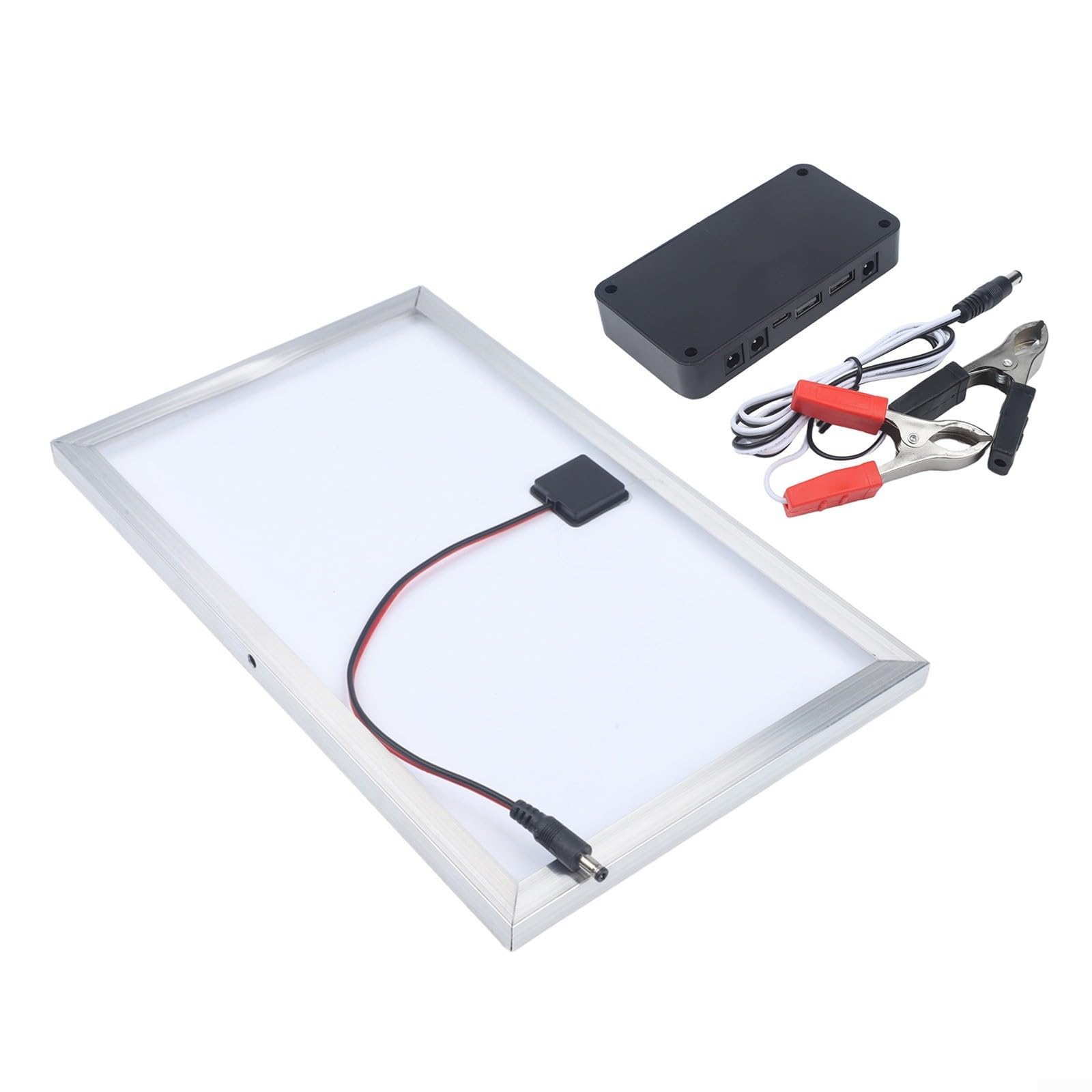 12 V Solarmodul-Erhaltungsladegerät, 23 A, IP65, wasserdicht, für Auto, Boot, Wohnmobil, Motorrad, für Batterie-Wartung, für Outdoor-Camping, Netzteil-Set, schwarz (einzeln)