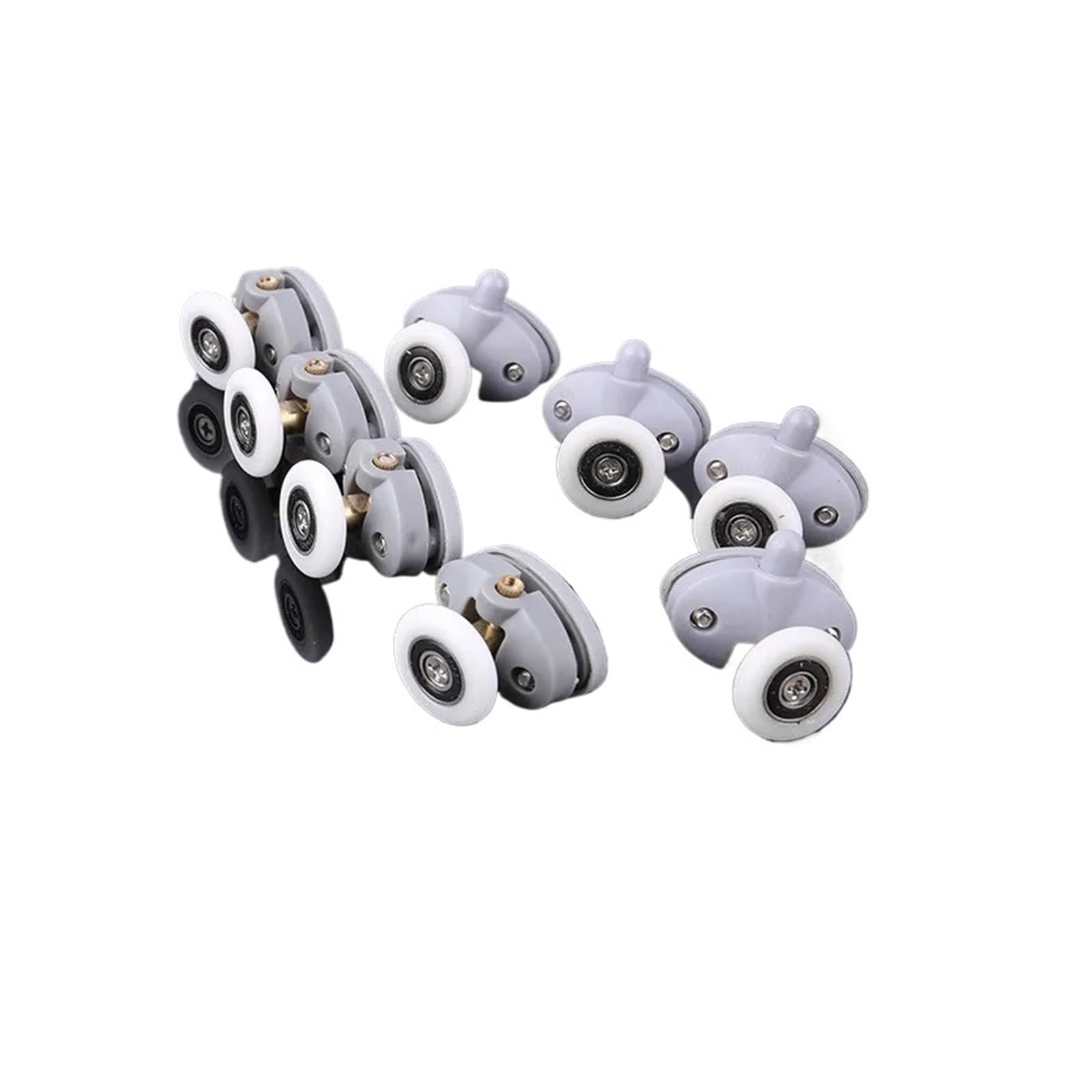 Shower Door Rollers 4/8pcs Oval 23mm 25mm Nylon Single Pop Up Pulley Runner Wheel Shower Cabin Sliding Glass Door Rollers(8pcs,25mm)
