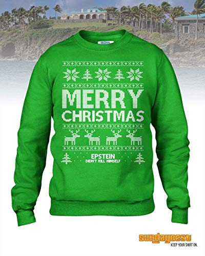 Jeffery Epstein Christmas Sweater - epstein meme ugly sweatshirt, funny epstein joke, merry christmas3