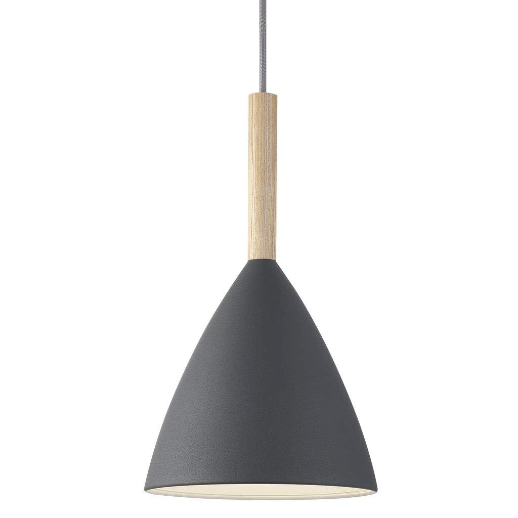 Nordlux Pure Indoor Pendant Light Grey Metal E27 White Inner - Kitchen, Bedroom, Living Room Mains Powered, IP20