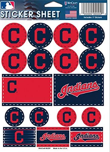 MLB Cleveland Indians Vinyl Sticker Sheet, 5" x 7"