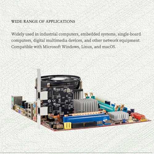 PCIe X1 to 2.5G Tarjeta de Red RTL8125B Adaptador Ethernet Gigabit para Desktop y Servidor, PCI-E x1 LAN Card 2500Mbps con Indicadores LED Dobles, Soporte Full & Low Profile (Doble RJ45) miniatura 7