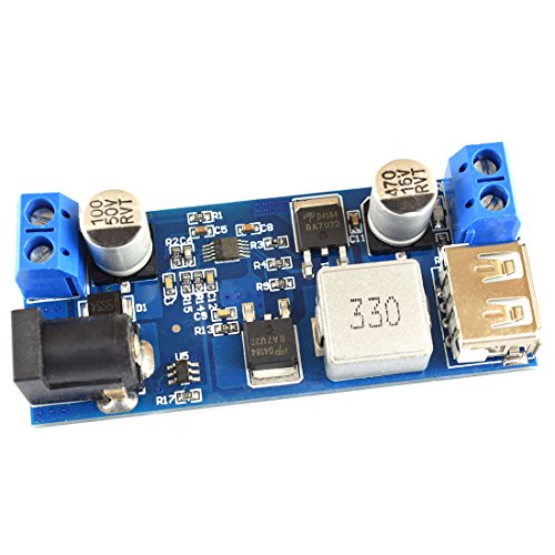 DZS Elec DC-DC 9V-36V/24V/12V~5.2V 5A �~���d�����M�����[�^ ���������d�͕ϊ����W���[�� USB���� �}���[�d�X�e�b�v�_�E�����W���[��