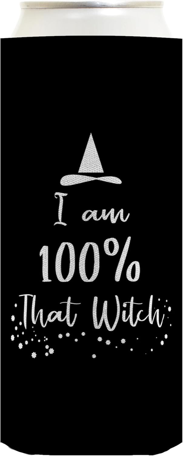 Halloween Decorations Indoor I am 100% That Witch 24-Pack Ultra Slim Can Drink Thermocoolers Party Pack