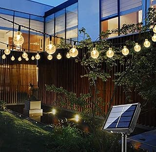 Bteng Solar Garden Lights, 60 LED Outdoor String Lights Solar Powered Waterproof Fairy Lights Decorative Crystal Ball Lighting for Halloween Christmas Tree Patio Home Wedding Parties Festival, 36ft