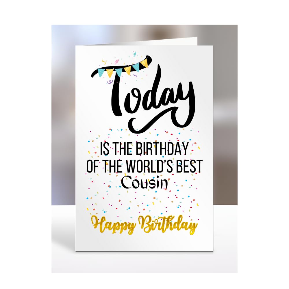 MIPOMALL The Worlds Best Cousin, men, women, him, her, gifts or presents, happy birthday, funny, joke, silly, A5-214_63 โ image 1