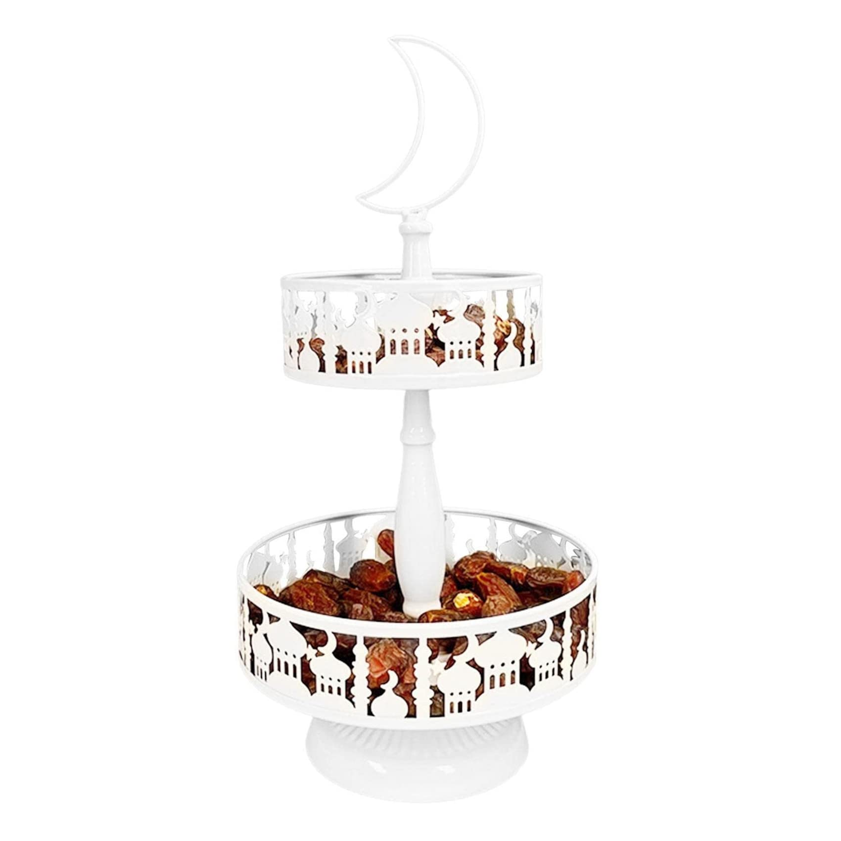 3 Pezzi Vassoio Ramadan, Vassoio da Portata Rotondo Vassoio Decorativo Vassoio da Portata Per Snack E Caramelle Piatti Eid Mubarak Decorazioni Ramadan Per Forniture Per Feste Eid(Oro