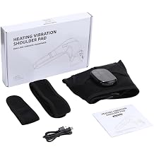 Cordless Shoulder Heating Pad with Massage, Rechargeable Heated Shoulder Brace Wrap for Rotator Cuff and Frozen Shoulder Relief, Shoulder Massager with Heat and Vibration, 5000mAh, Black
