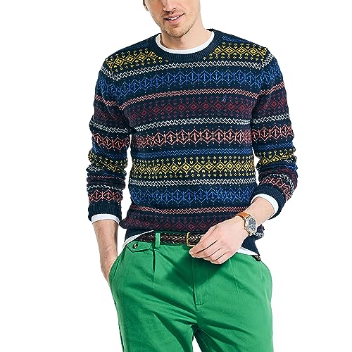 Nautica Mens Nautica Fair Isle Crewneck Sweater