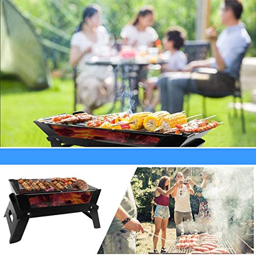 yeacher Churrasqueira a carvão portátil dobrável Grelha de cozinha de aço inoxidável de mesa Churras