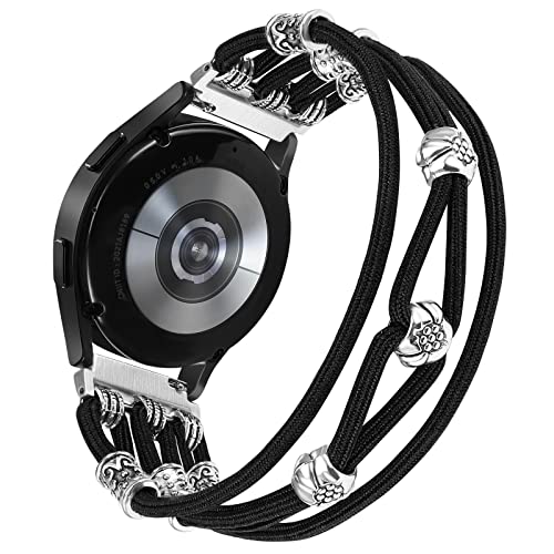 Bracelet Samsung Galaxy Watch 6 perles bohème 20mm nylon extensible