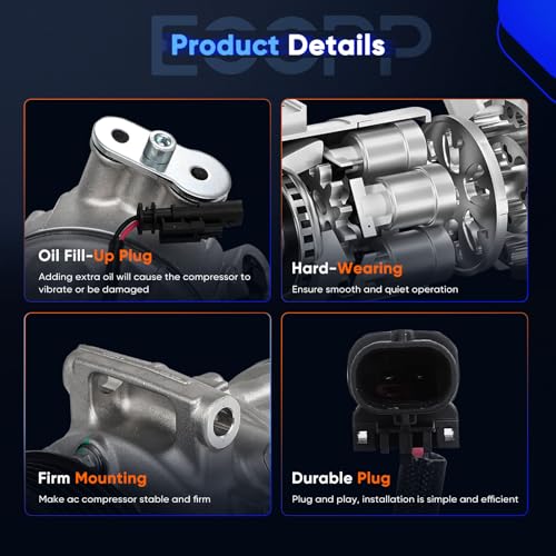 Image of ECCPP AC Compressor 2016-2018 for Chevrolet Cruze 1.4L | AC Compressor with Clutch Rapid Cooling(Does Not Fit Diesel Models)