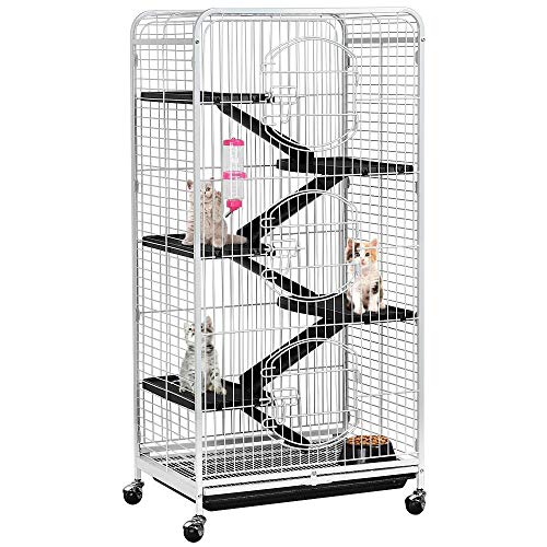 Yaheetech large rolling cat kitten cage 6-tier 52" metal kit…
