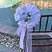 White Pull Bows with Tulle Tails and Rosebuds - 8