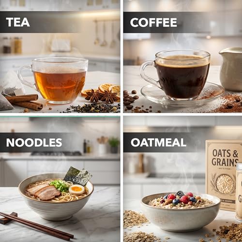 Image of OVENTE 1.7L Electric Kettle with Digital Touchscreen, 1500W, Black KD96B | Fast-Boiling Water Heater, Double-Wall Cool-Touch, 5Hr Keep Warm, Auto Shut-Off, Boil-Dry Protection, Borosilicate Glass
