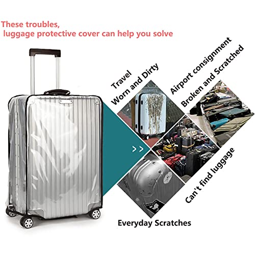 3-Piece Clear PVC Suitcase Cover Set - Luggage Protector for 20-24-28 Inch Suitcases3