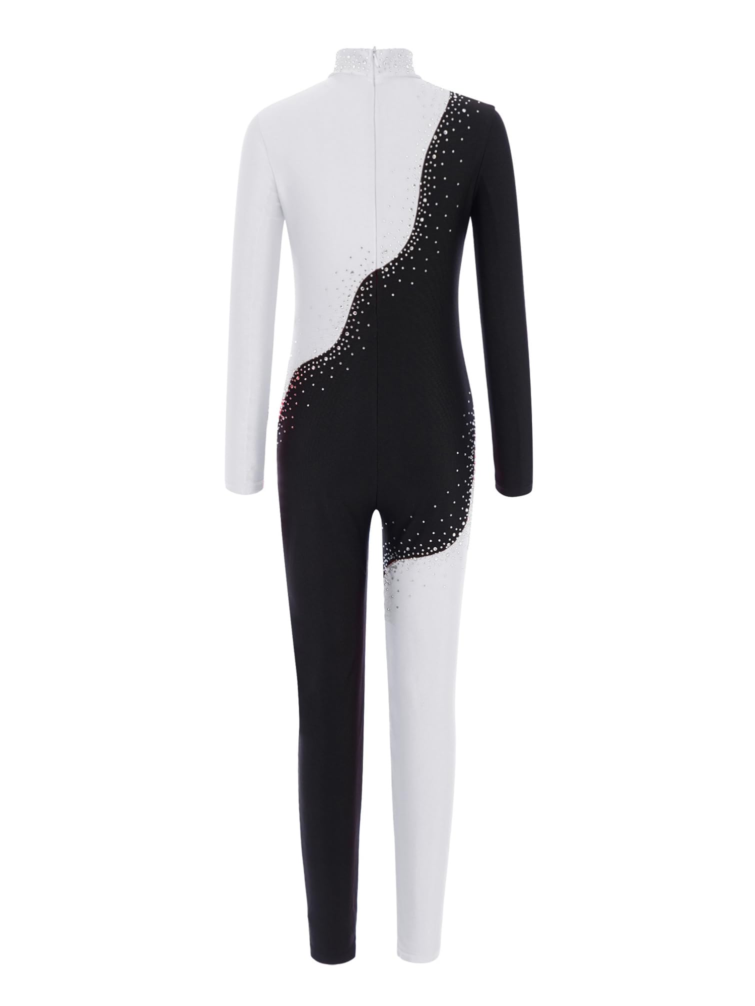 TiaoBug Maillot De Danza Para Niña Mono Deportivo Con Lentejuelas Maillot Manga Larga De Gimnasia Rítmica Mono De Baile Actuación