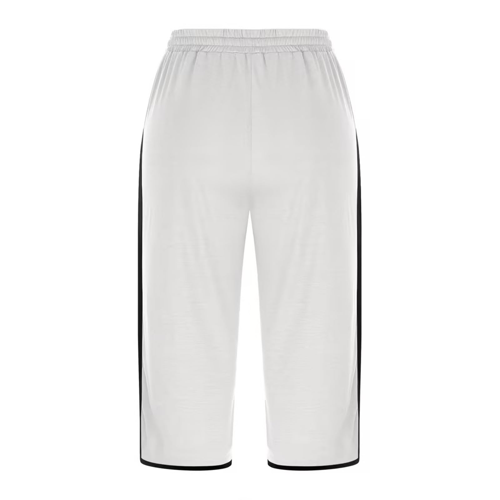 Women's Casual Pants High Waist Comfortable Stretchy Slim Fit Trousers for Daily Wear Outdoor Vacation Campus (White, L)