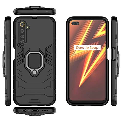 X}zP[X Ή@ for Realme 6 Pro LbNX^h,Ή@ for Realme 6 Pro [}OlbgLbNX^h][PC+TPU] h~ 2 in 1 Black