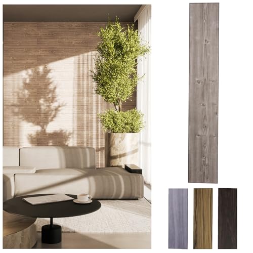 MDEKOR Wandpaneele Holz 16,7x100 cm | XPS 3D Wandverkleidung in Holzoptik | 6 Stück = 1 m² 03D | Paneele 4 mm dick | Dekorative Platten aus Porystyrol für Innenräume